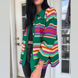 1970’s rainbow striped pointed collar light jacket